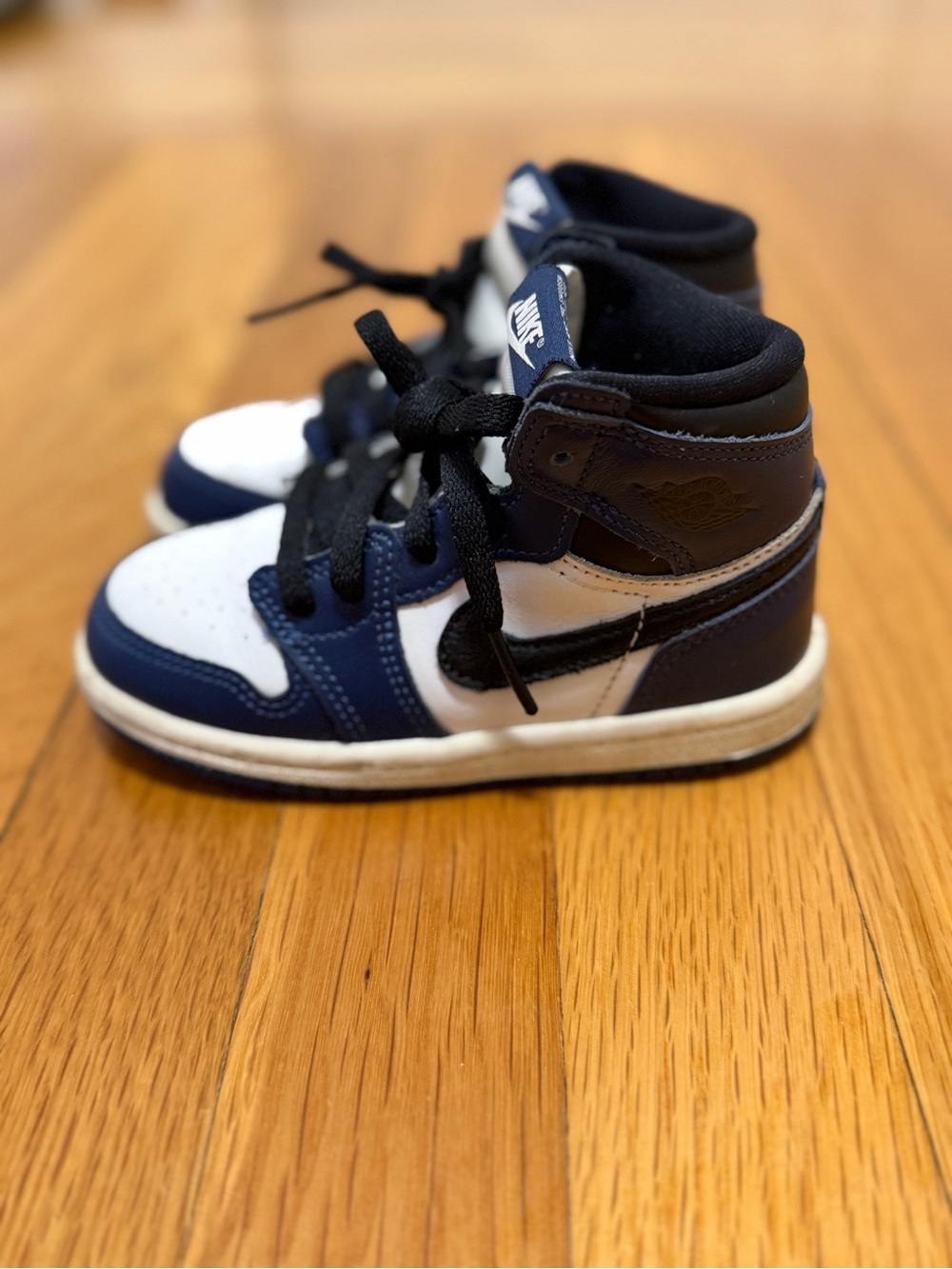 Nike Kids High-Top Sneakers in Navy, Black, and White